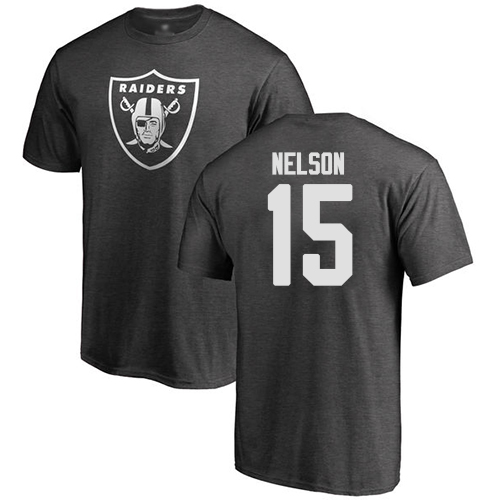 Men Oakland Raiders Ash J  J  Nelson One Color NFL Football #15 T Shirt->nfl t-shirts->Sports Accessory